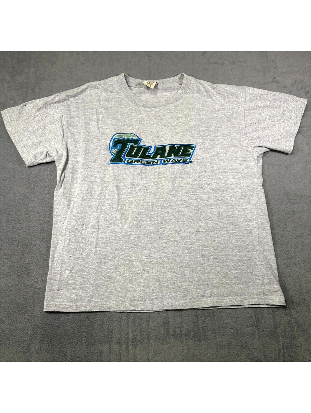 Big Ball Sports T-Shirt Gray Mens L Tulane Green Wave University Football NCAA